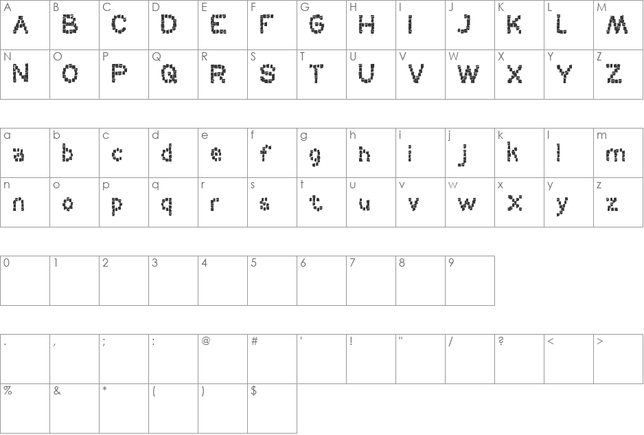 CERAMIC font character map preview