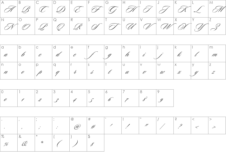 Ceremonious One font character map preview