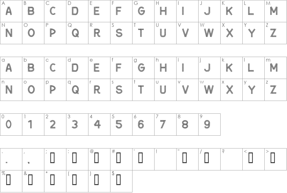 CF Ceinture Flechee font character map preview