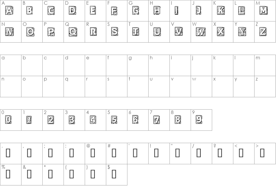 CF Cherokee font character map preview