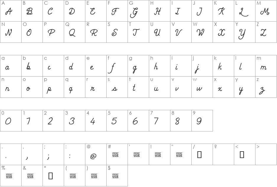 CF Chevalier de Lorimier font character map preview
