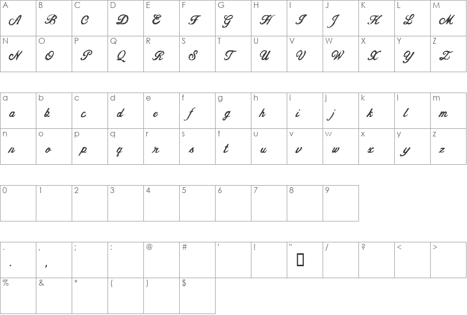 CF Jacques Cartier font character map preview