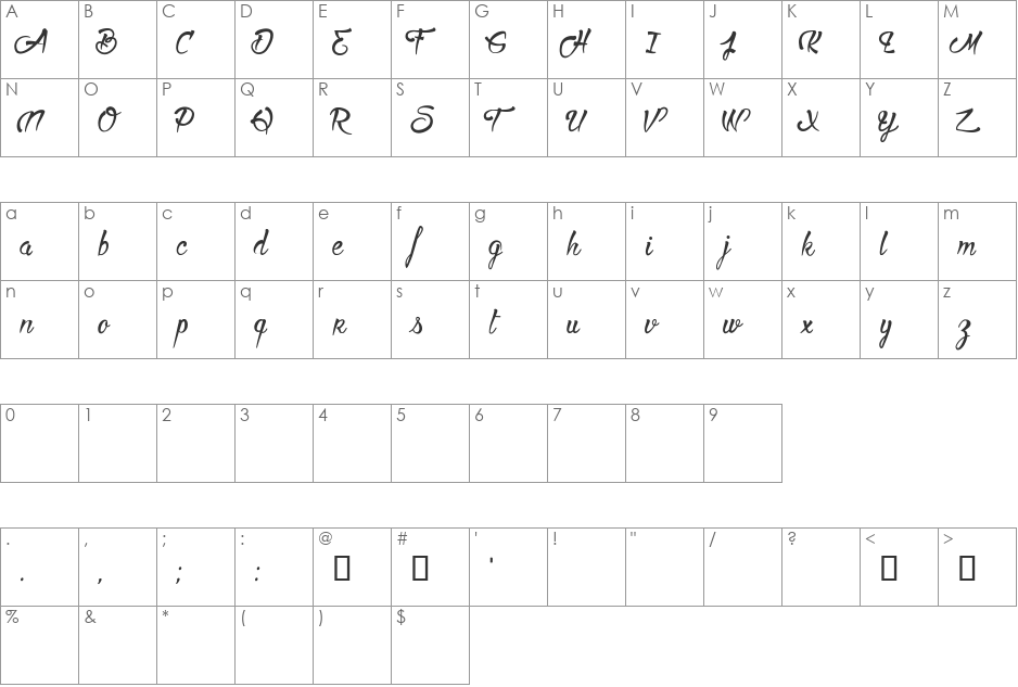 CF Samuel de Champlain font character map preview