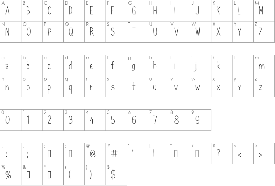 CF Simon Marchessault font character map preview