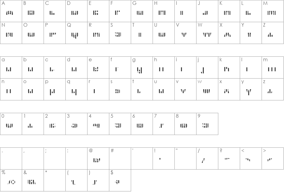 CFB1 American Patriot SOLID 2 font character map preview