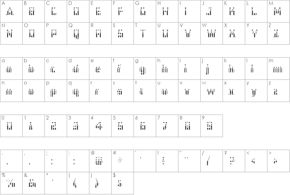 CFB1 American Patriot SOLID 2 font character map preview