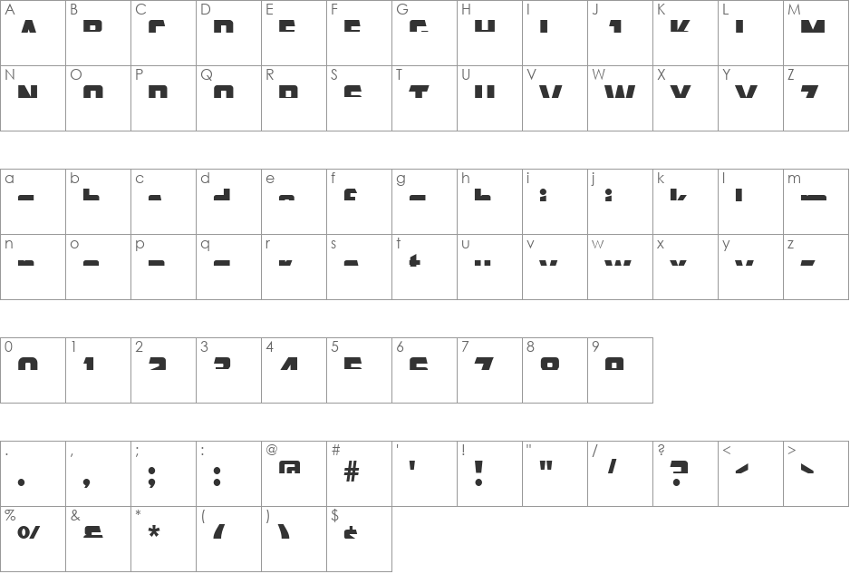 CFB1 American Patriot SPANGLE 2 font character map preview