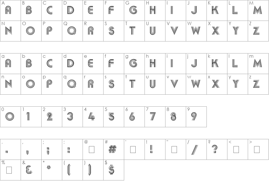 Akka font character map preview