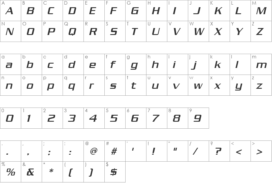 Chainlink Semi-Bold font character map preview