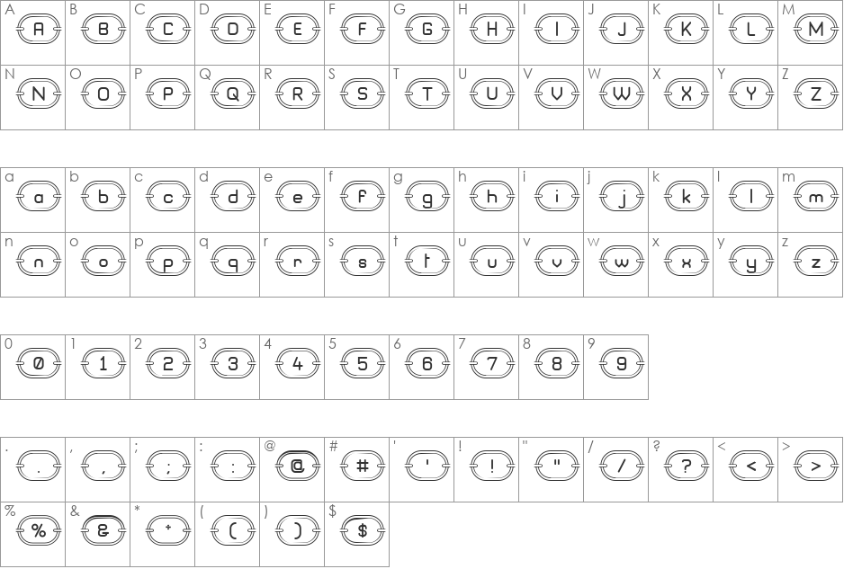 Chainz font character map preview