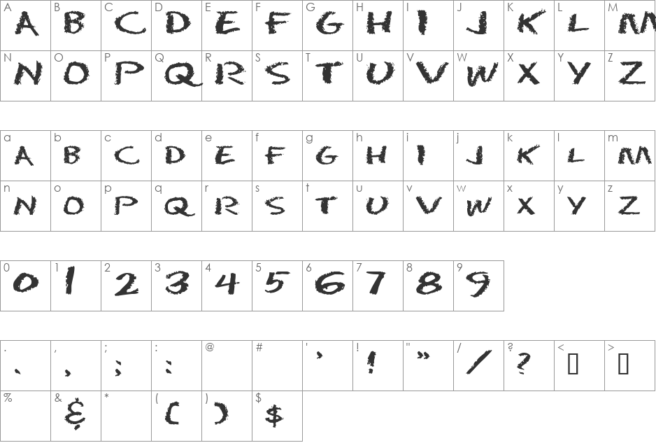 ChalkDustExtended font character map preview