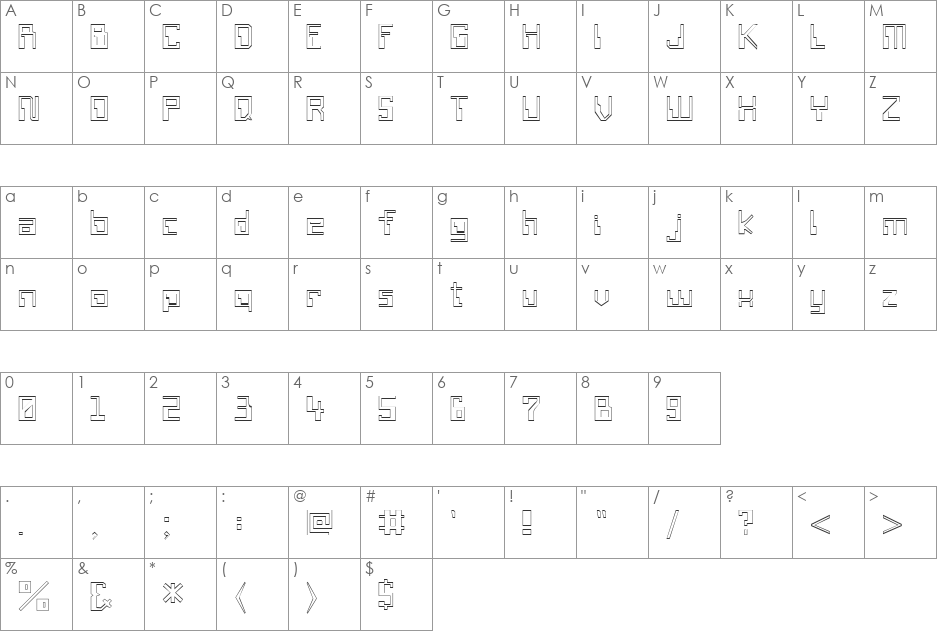 ChallengerOpen font character map preview