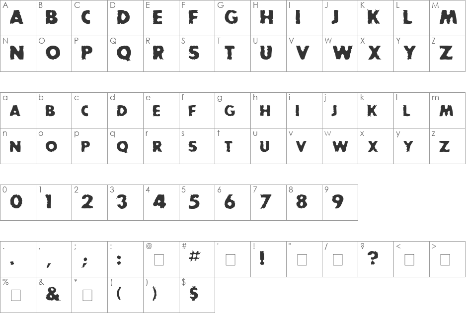 ChampionCaps font character map preview