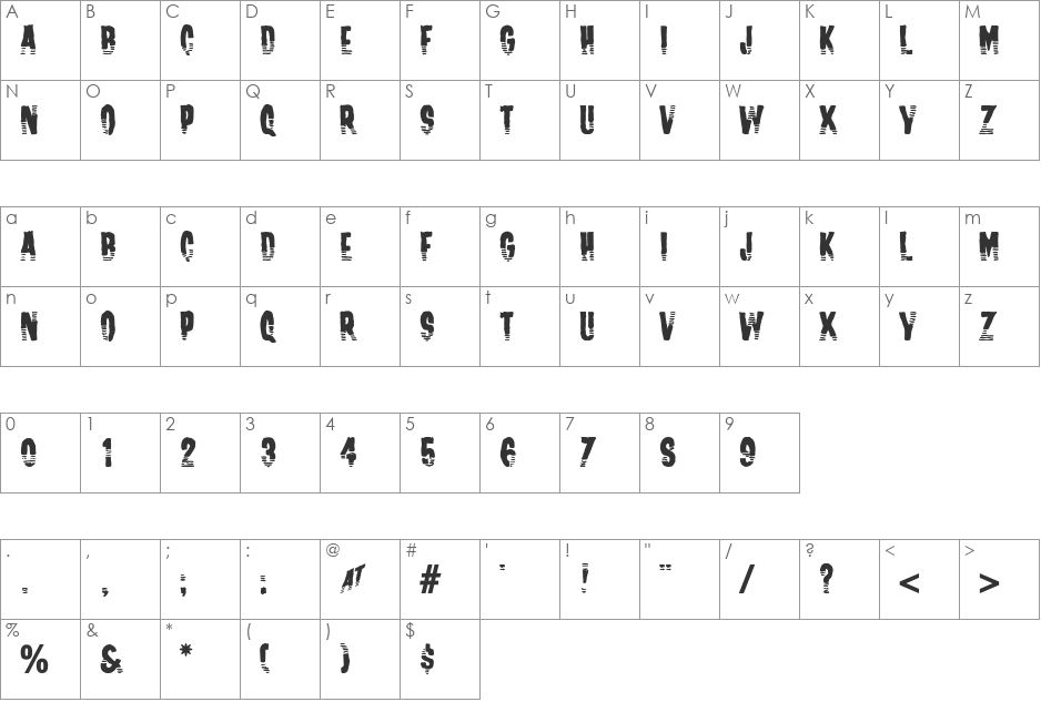 Channel Tuning font character map preview