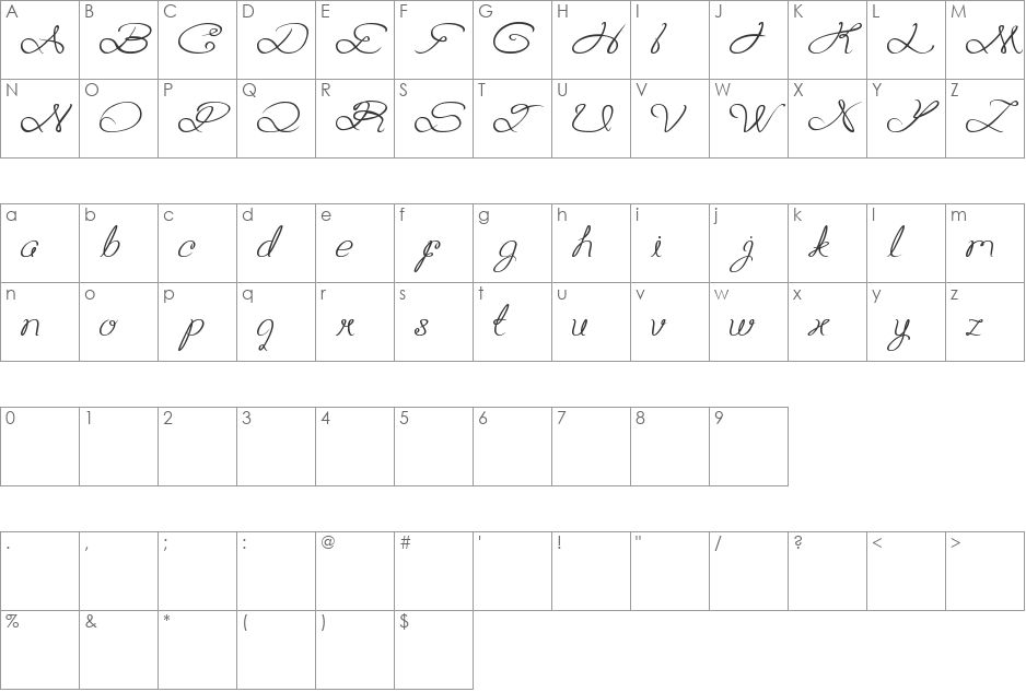 Aku Cinta Kamu font character map preview