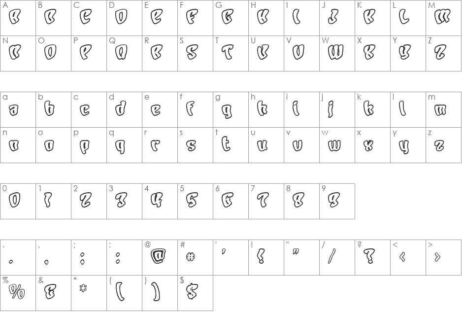 Character font character map preview