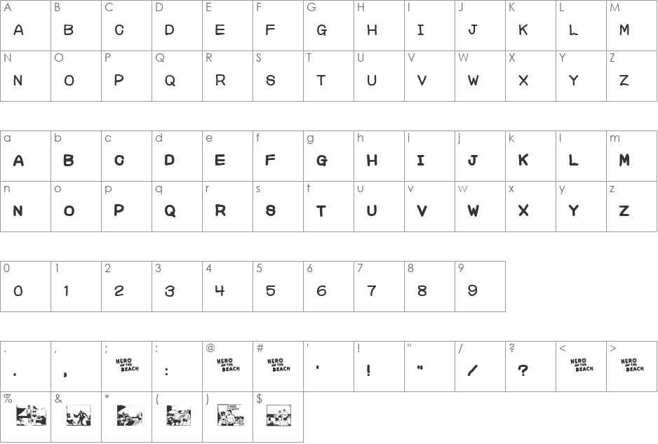 Charles Atlas font character map preview