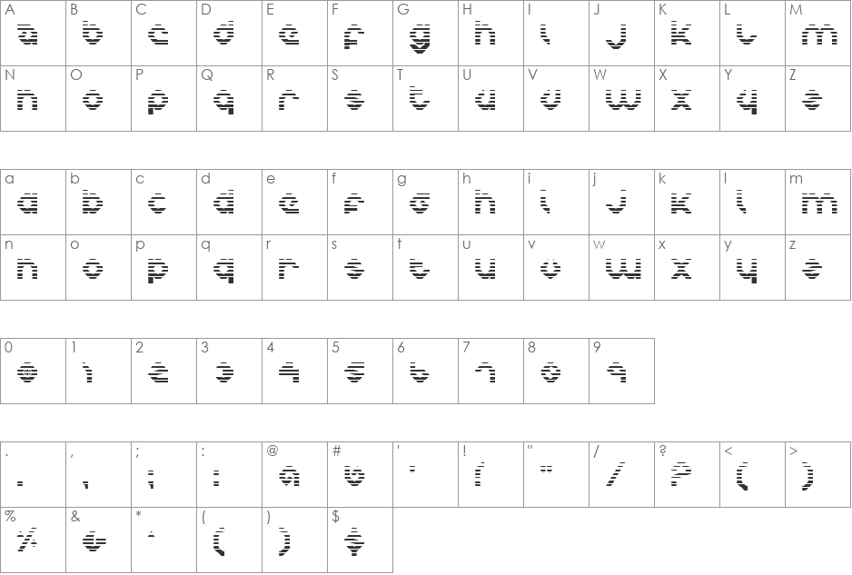 Charlie's Angles Gradient font character map preview