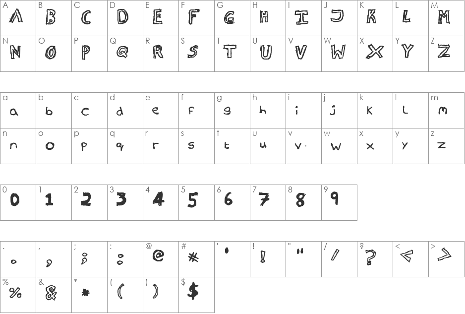 Charlotte font character map preview