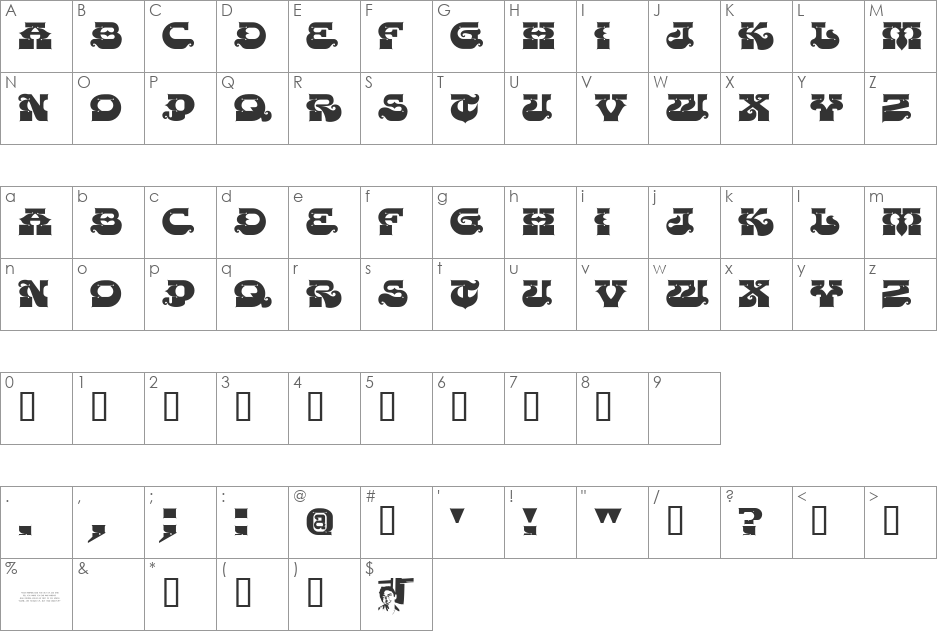 CHASE ZEN PUNJABI font character map preview