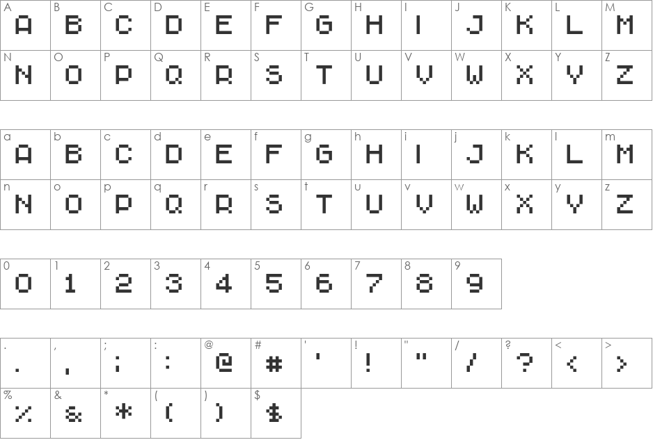 Chava font character map preview