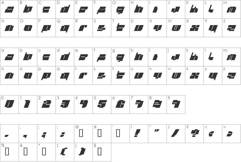 cheaptype font character map preview