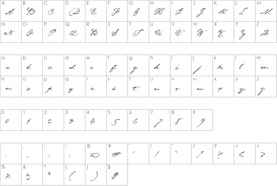 AL Constitution font character map preview