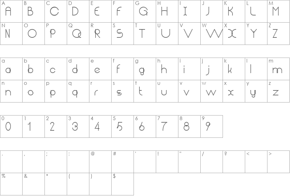 Chempaka Ranting Simpul font character map preview