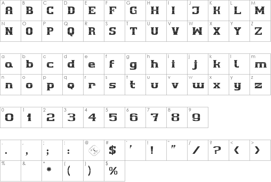 cherif font character map preview
