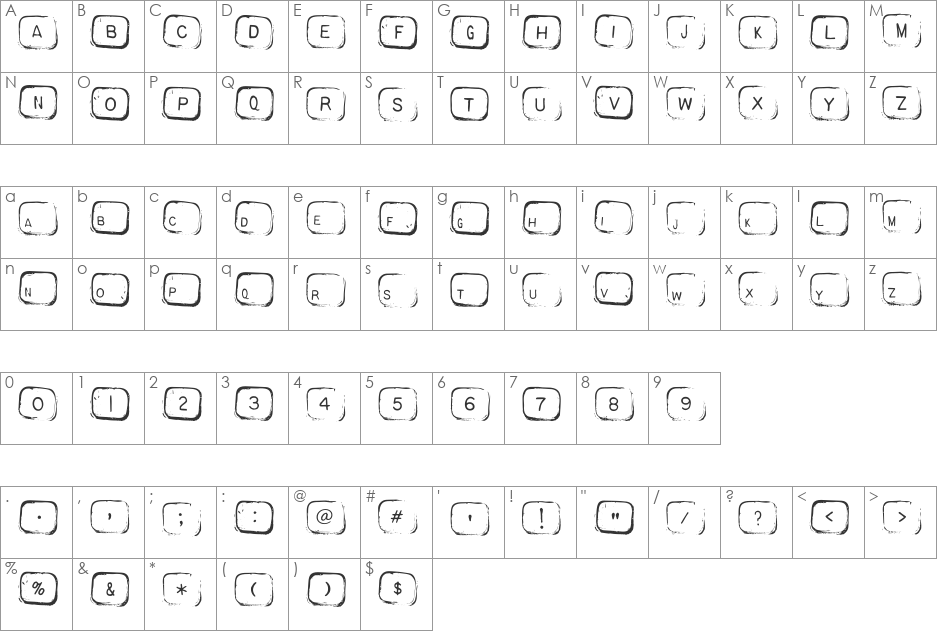 AL Keyboard font character map preview