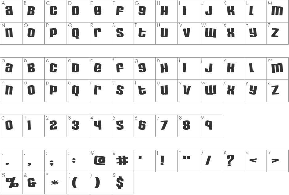 Cherub Small Caps font character map preview