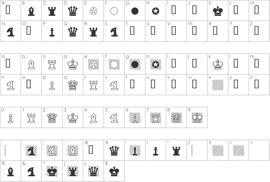 Chessterton font character map preview