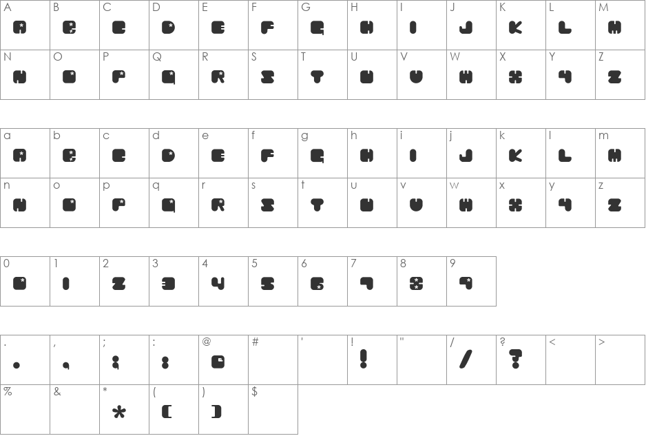 Chibaraki Now font character map preview