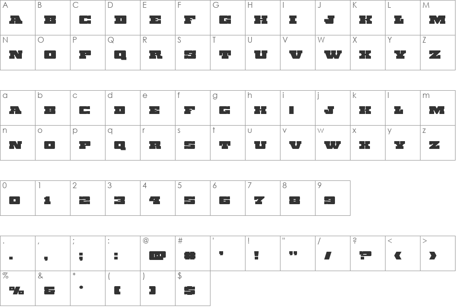 Chicago Express Title Italic font character map preview