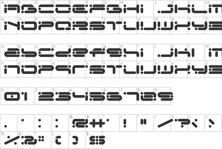 Chicory font character map preview