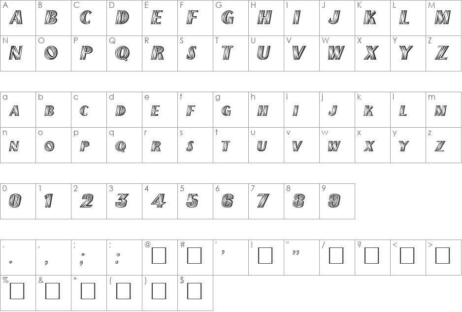 ChiliPepper font character map preview