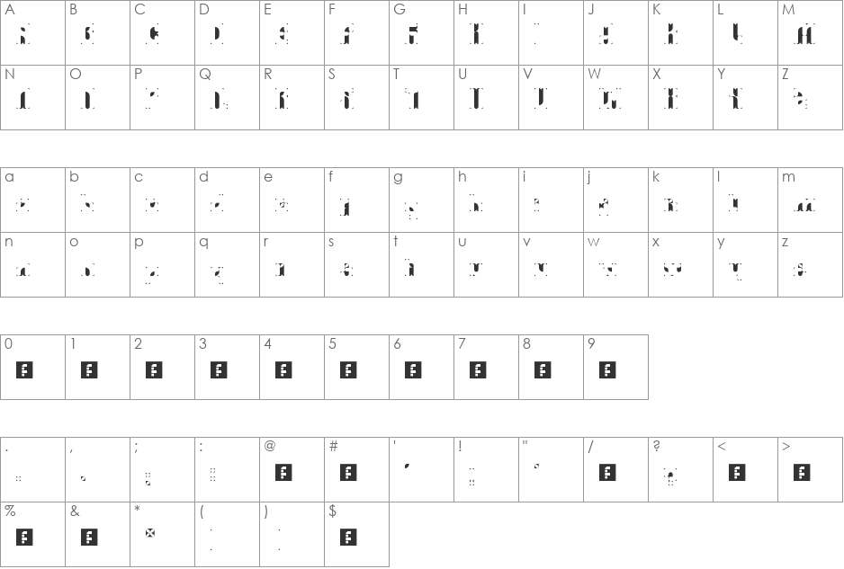 Chilton font character map preview