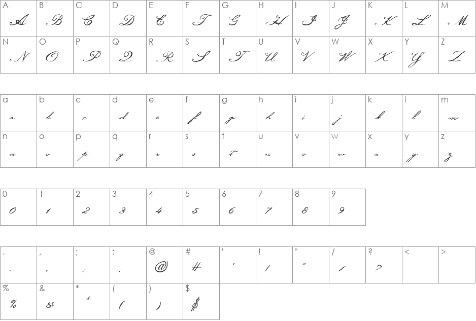 AL Singsong font character map preview