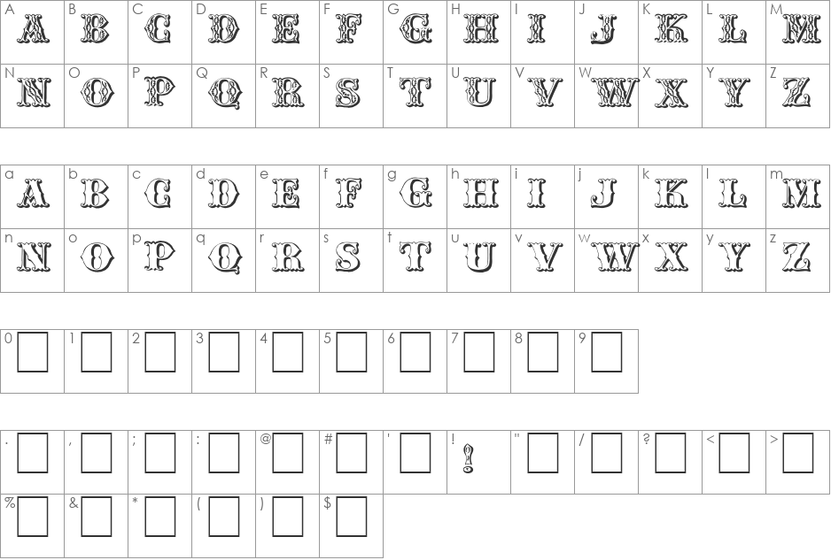 Chipperfield_and_Bailey font character map preview