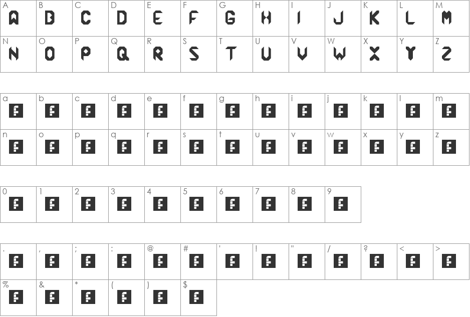 Chizzeleaway font character map preview