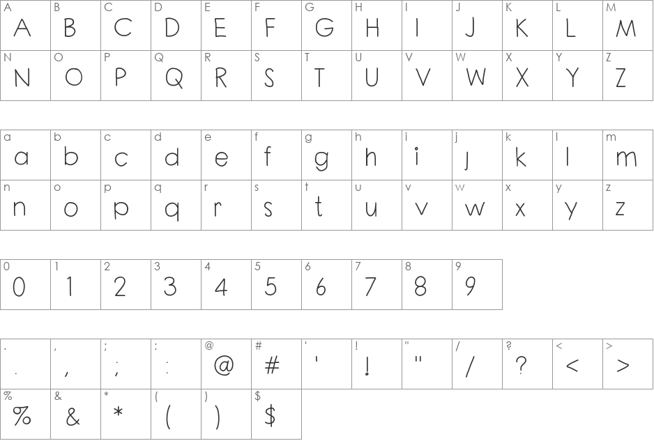ChloOuiOui font character map preview