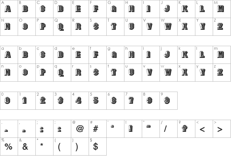 Chocolate font character map preview