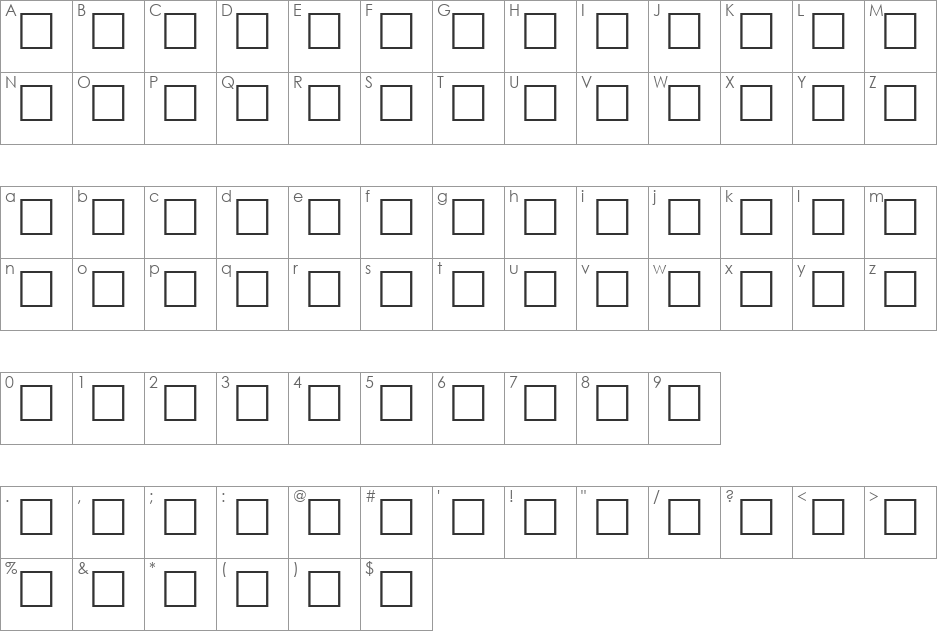 Al-Homam font character map preview