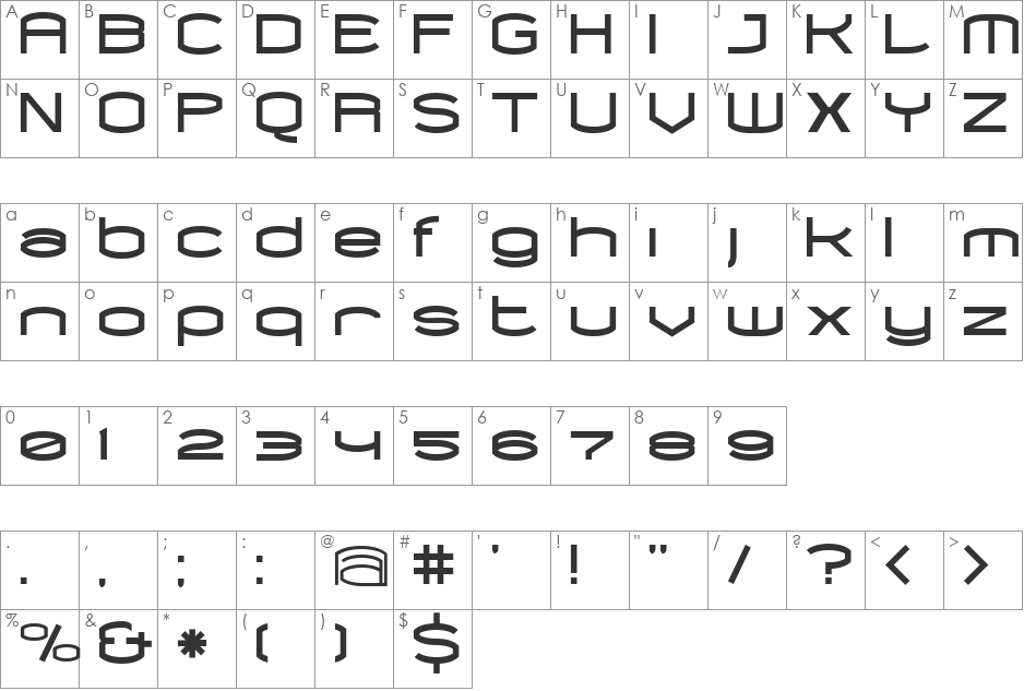 Chord font character map preview