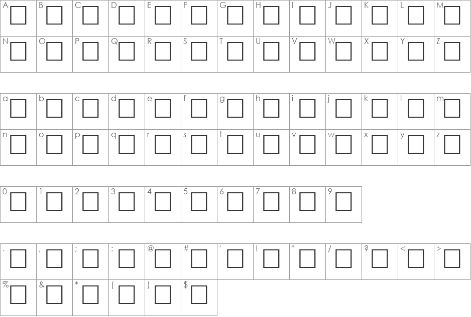 AL-Hosam font character map preview