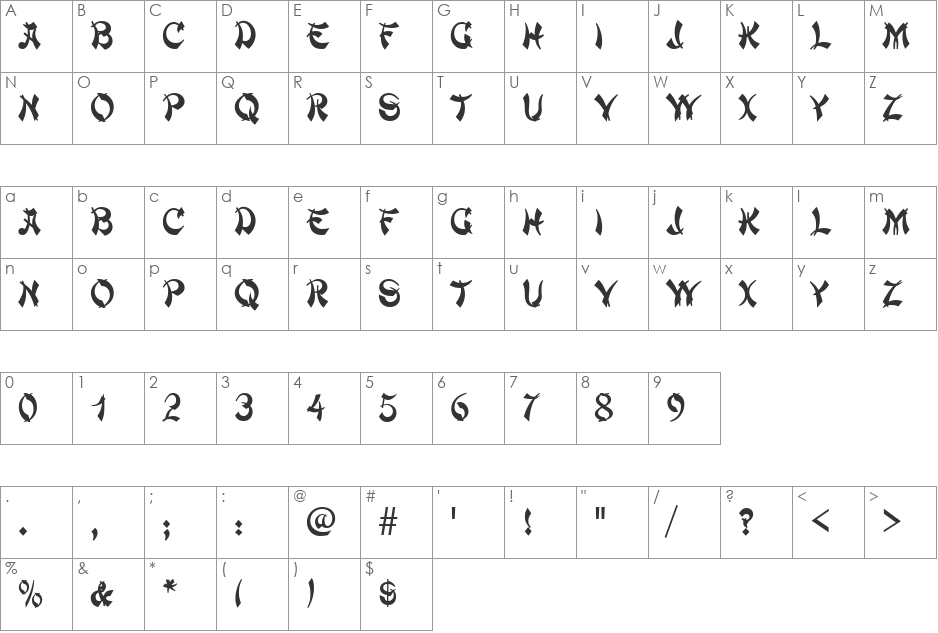 ChowMein font character map preview