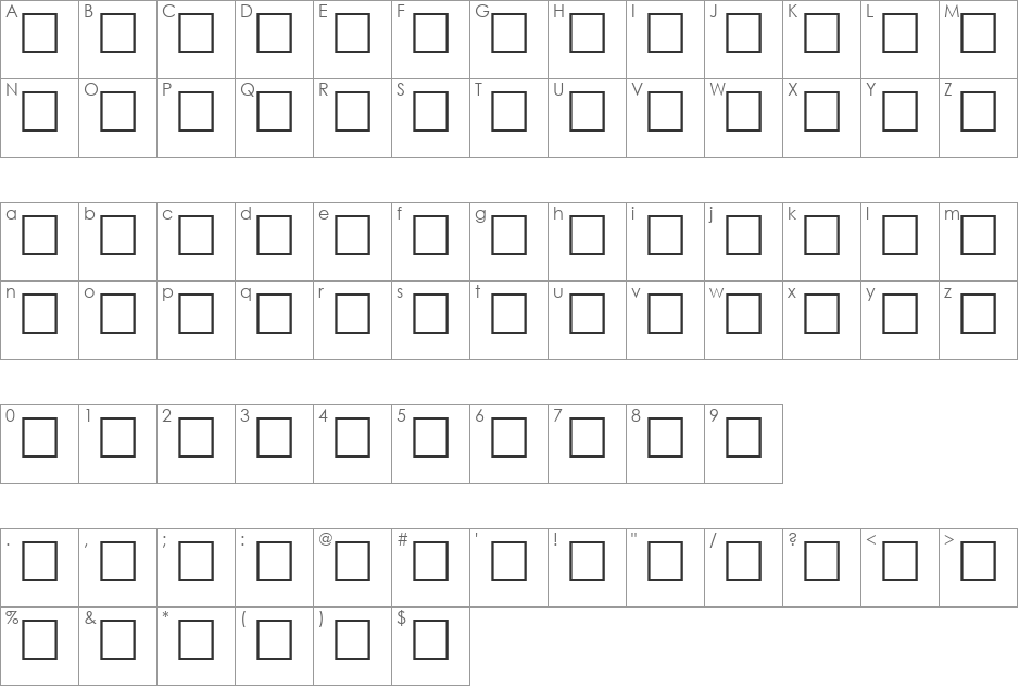 Al-Kharashi 11 font character map preview