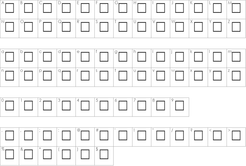 Al-Kharashi 25 font character map preview