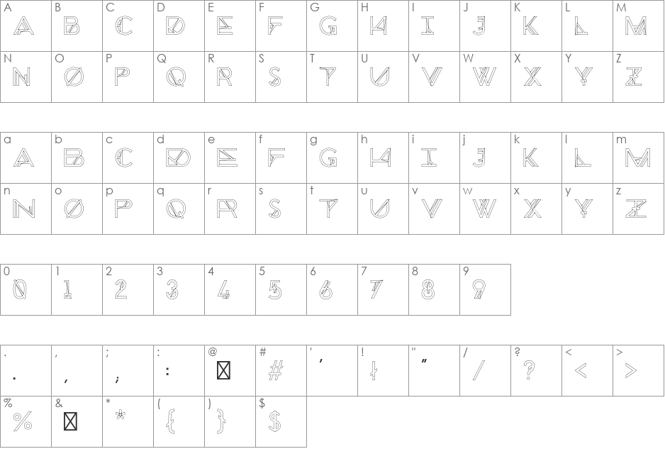 Chronic Cosmos font character map preview