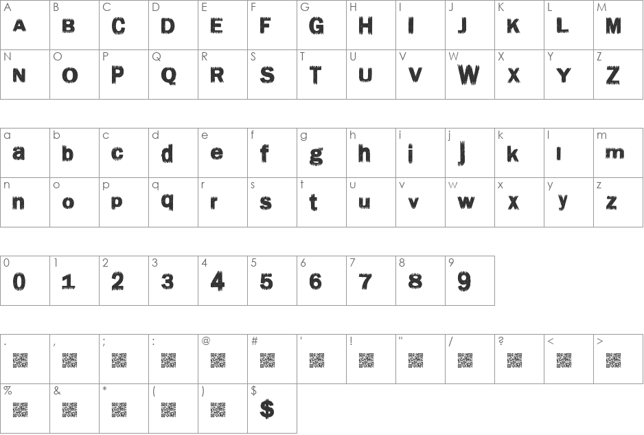ChronicDeal font character map preview